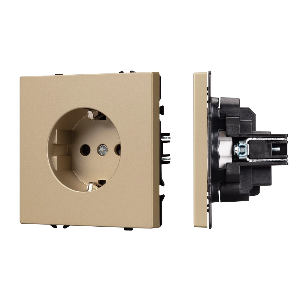 Механизм электрической розетки SCT-NOBE-MEU1-SFPL-GD (230V, 16A) (Arlight, Золотой песок) 054278 - Viokon.com