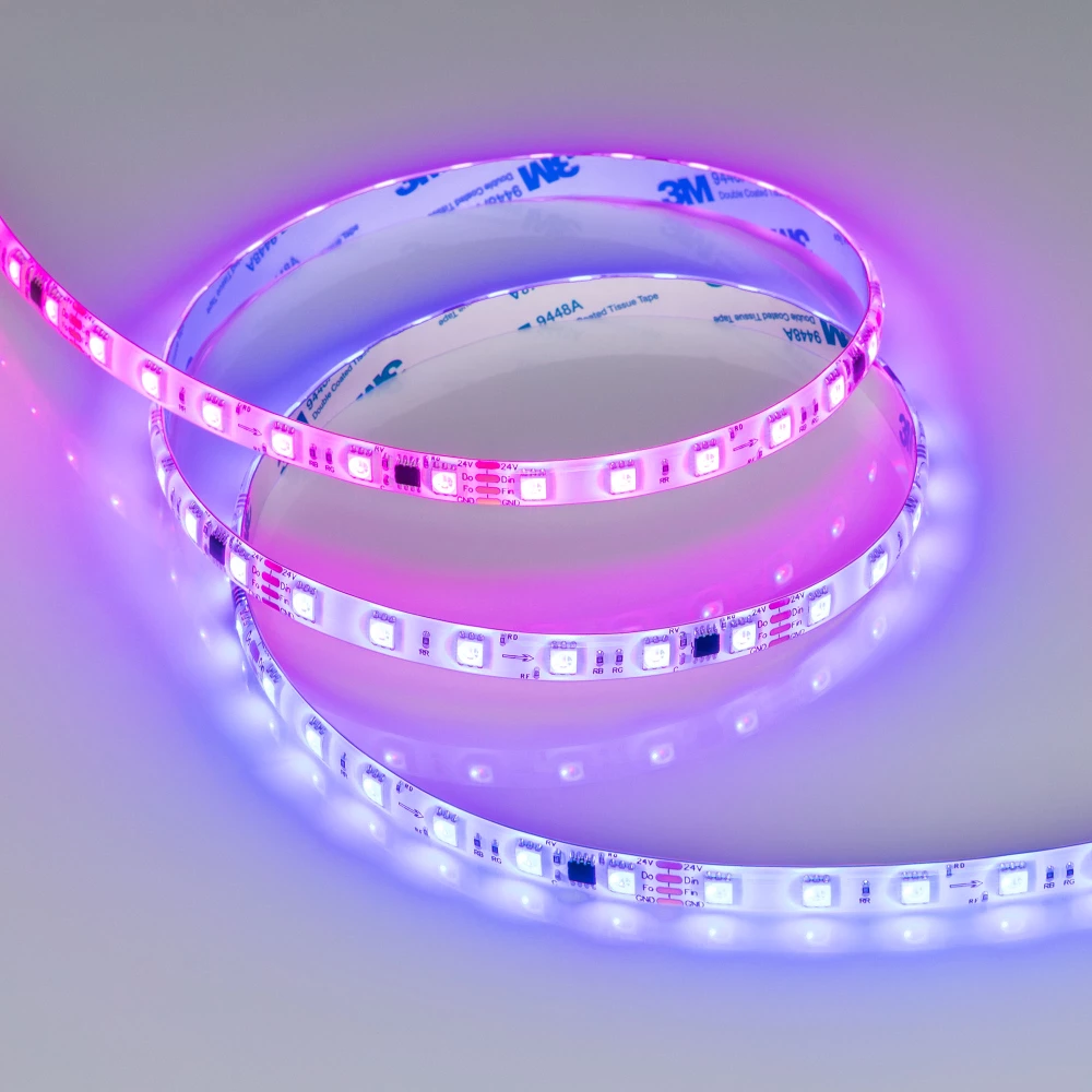 Лента герметичная SPI-SE-B60-10mm 24V RGB-PX6-BPT (12 W/m, IP65, 5060, 5m) (Arlight, бегущий огонь) 039601 - Viokon.com