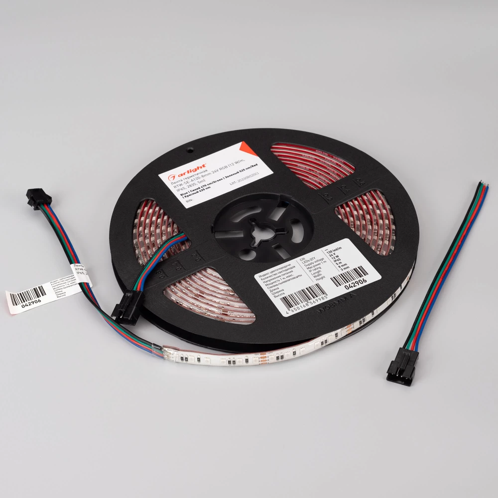 Лента герметичная RTW-SE-A120-8mm 24V RGB (12 W/m, IP65, 2835, 5m) (Arlight, 5 лет) 042906 - Viokon.com