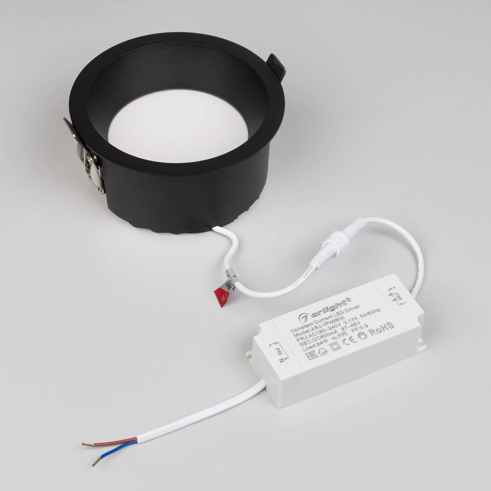 Светильник MS-DROP-BUILT-R137-24W Warm3000 (BK, 90 deg, 230V) (Arlight, IP54 Металл, 5 лет) 041499 - Viokon.com