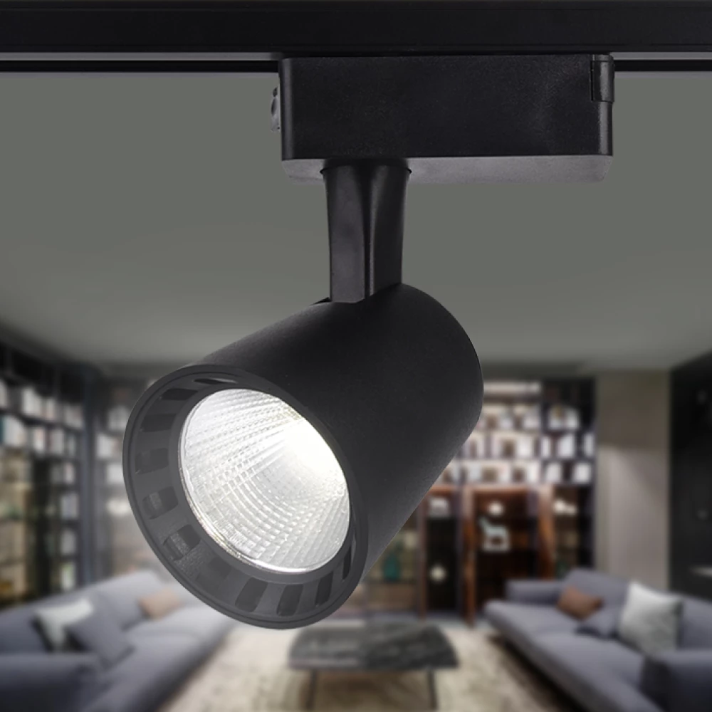 Трековый однофазный светодиодный светильник GL5978 BK черный LED 24W 4200K 24° - Viokon.com