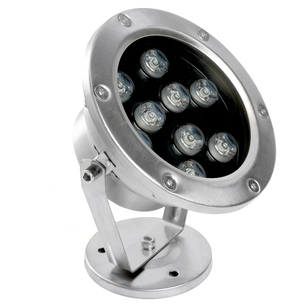 Светодиодный прожектор подводный Feron LL-824, 9W, AC24V, низковольтный, RGB, металлик, 143*75*170mm, IP68 (48468) - Viokon.com