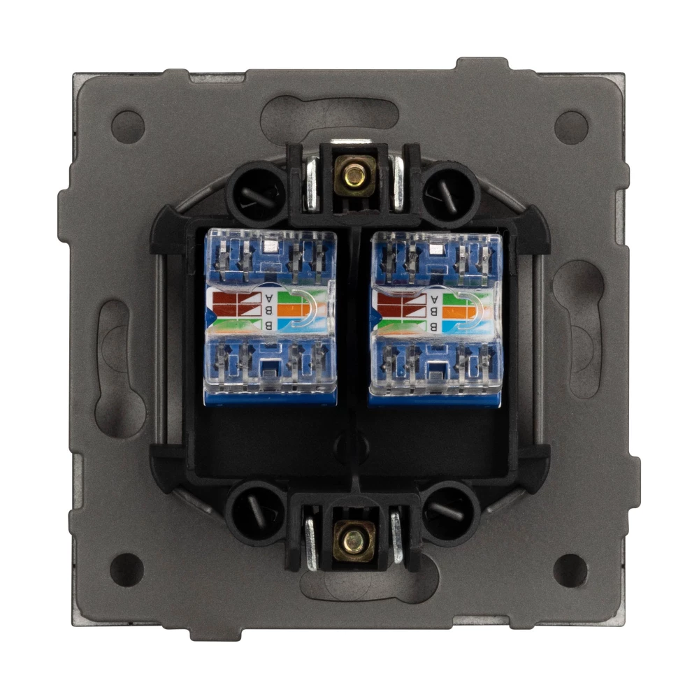Механизм компьютерной розетки двойной SCT-TENDO-MPC2-PL-BK (RJ-45, CAT6) (Arlight, Черный) 054101 - Viokon.com