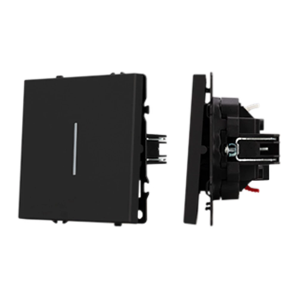 Механизм выключателя одноклавишный проходной LED SWT-NOBE-MKP1-SFPL-L-BK (230V, 10A) (Arlight, Черный оникс) 054261 - Viokon.com