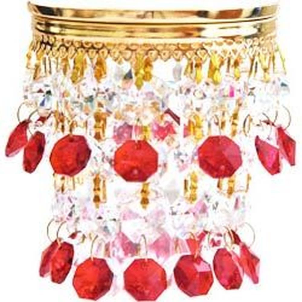 Светильник потолочный, JCDR G5.3 с прозрачным-красным стеклом, золото, с лампой, A220 (19209) - Viokon.com