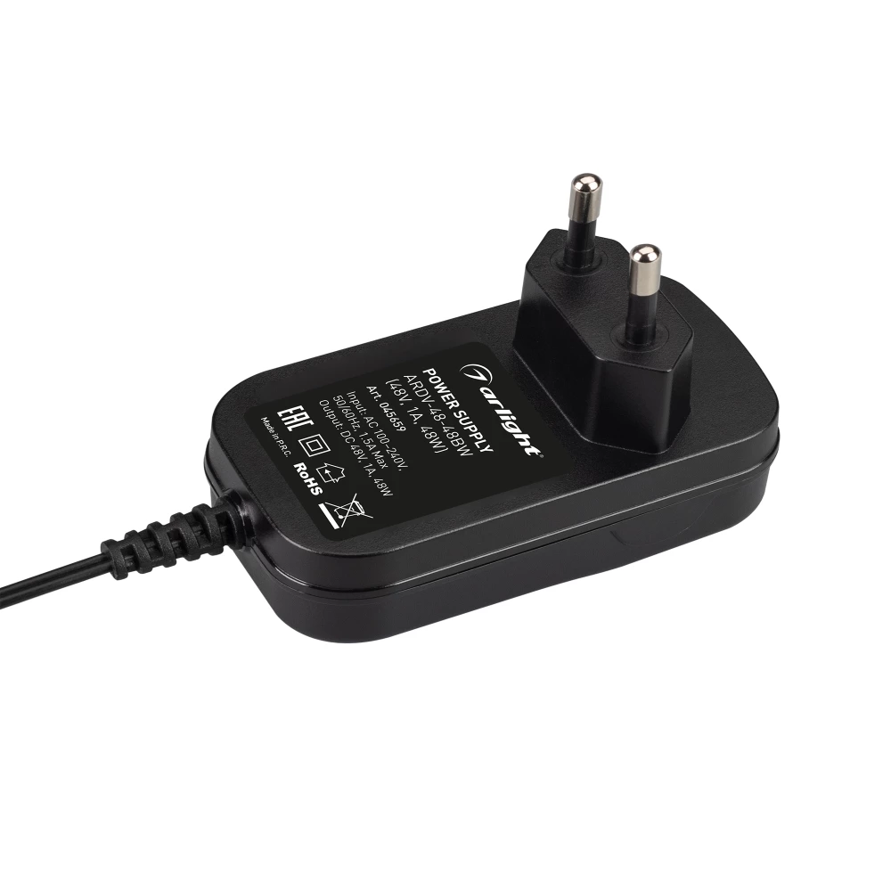 Блок питания ARDV-48-48BW (48V, 1A, 48W) (Arlight, Адаптер, 2 года) 045659 - Viokon.com