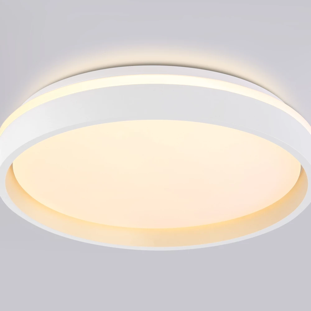 Светодиодный светильник RGB с пультом управления FZ601 WH/GD белый/золото IP20 46W 3000K-6500K+RGB D390*80 (ПДУ ИК) - Viokon.com