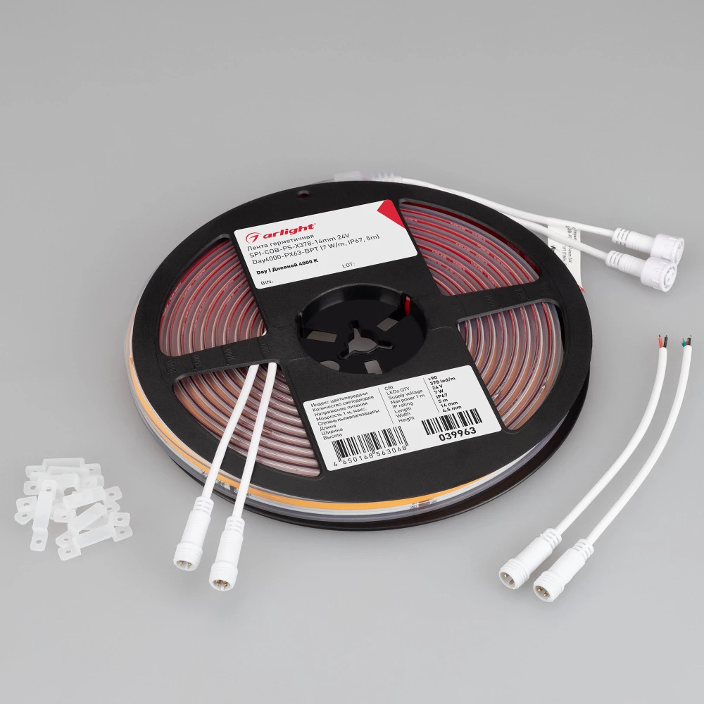 Лента герметичная SPI-COB-PS-X378-14mm 24V Day4000-PX63-BPT (7 W/m, IP67, 5m) (Arlight, бегущий огонь) 039963 - Viokon.com