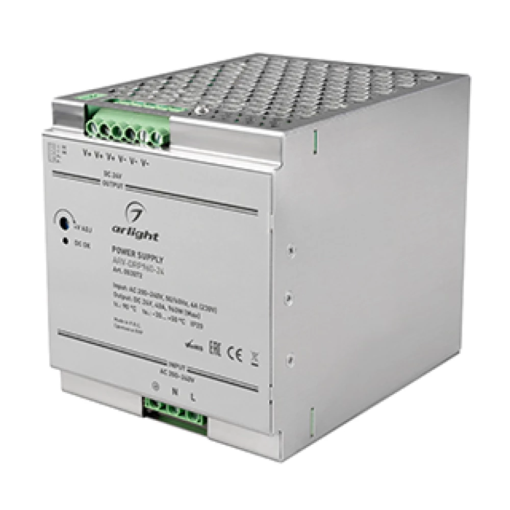 Блок питания ARV-DRP960-24 (24V, 40A, 960W, PFC) (Arlight, IP20 Металл, 5 лет) 053072 - Viokon.com
