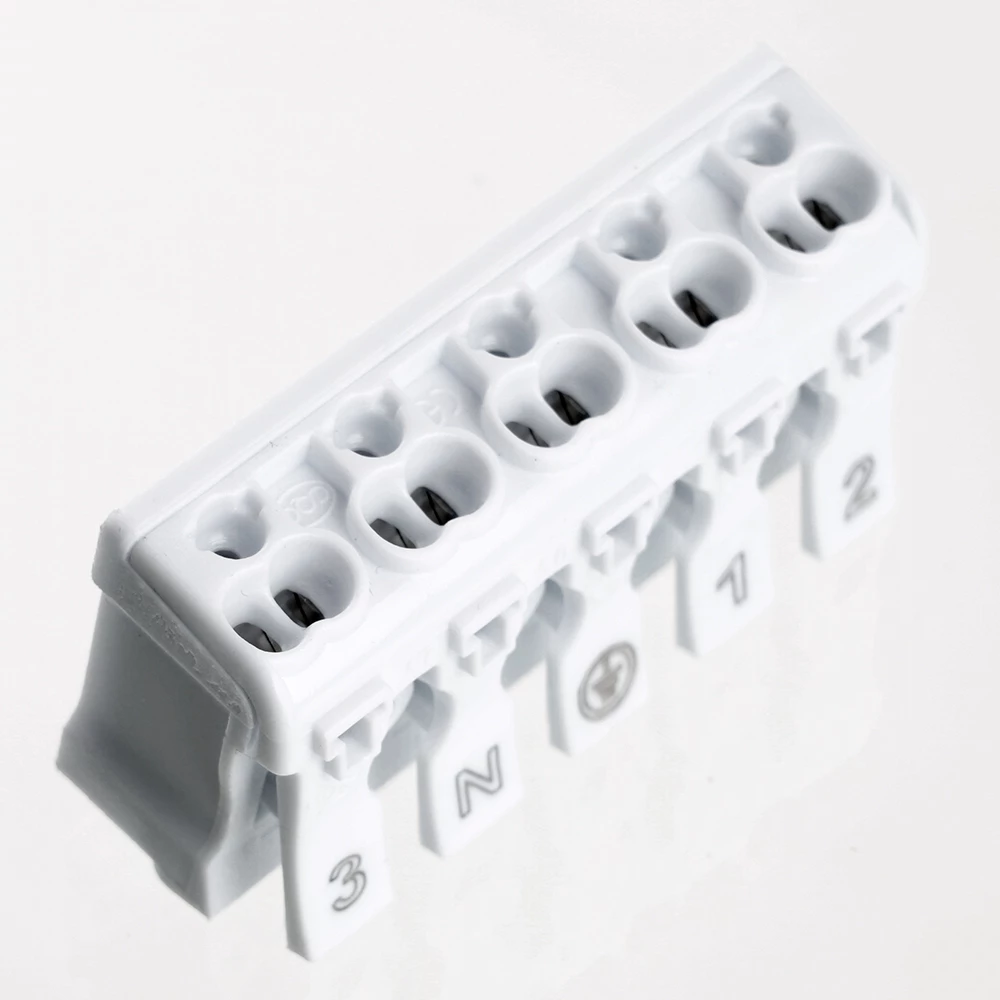 Клемма монтажная STEKKER, LD294-4005, для подключения фазных проводников, 5 контактных групп (3 ввода, 3 вывода на полюс) (32956) - Viokon.com