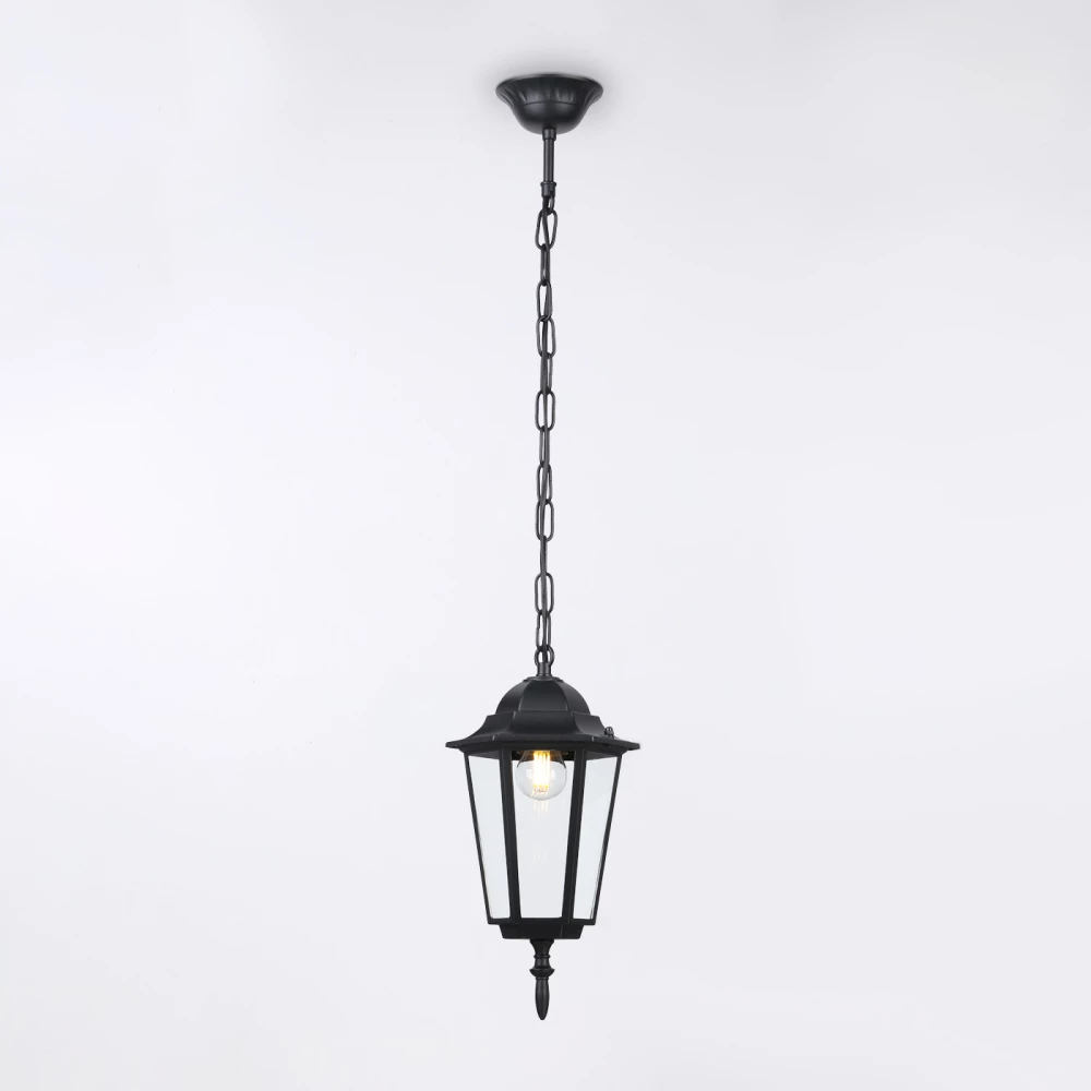 Уличный подвесной светильник ST2029 BK/CL черный/прозрачный IP54 E27 max 40W D150*780 - Viokon.com