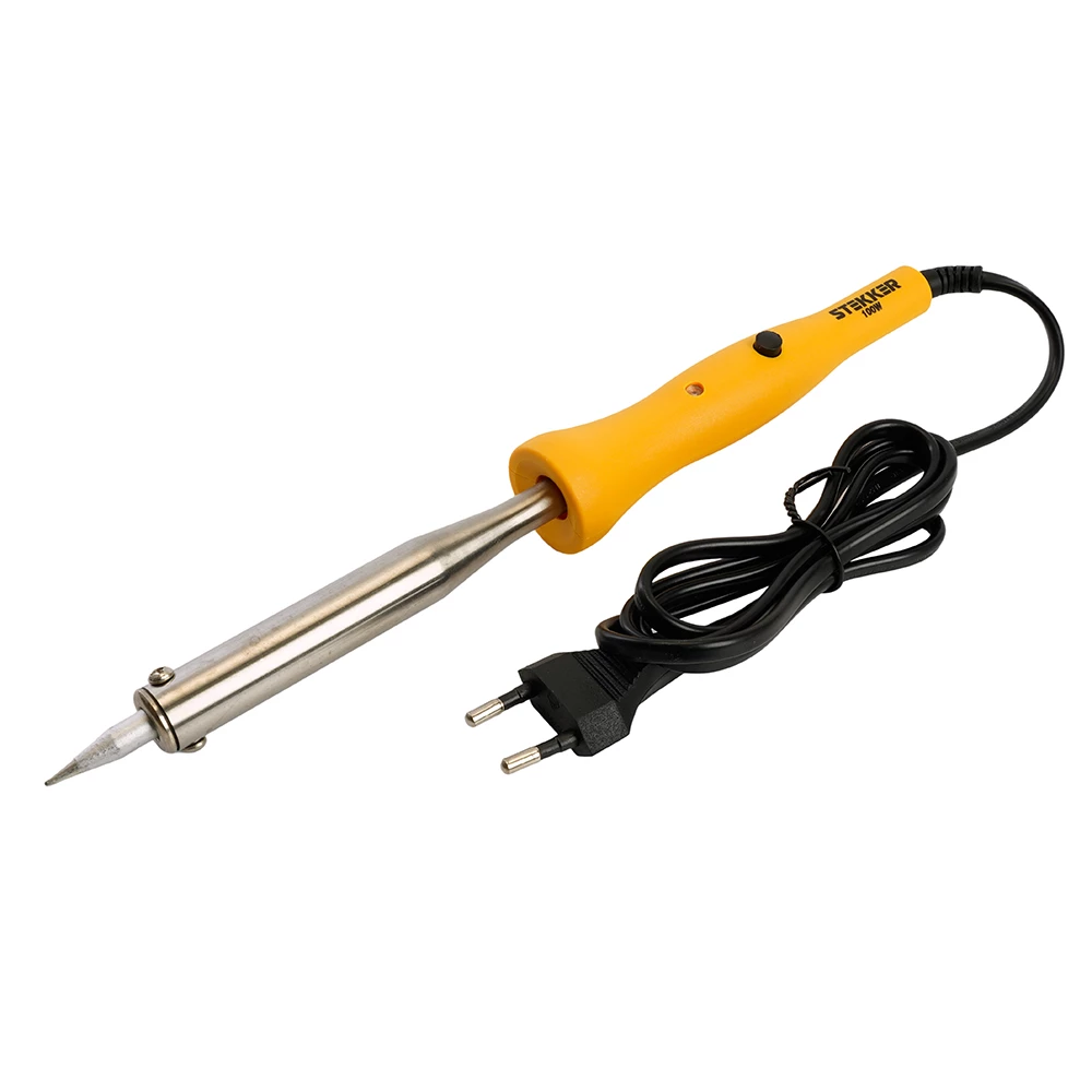 PLE201- 100 Паяльник 100W с кнопкой вкл., нихромовый нагреватель, долговечное жало, 230В (49803) - Viokon.com