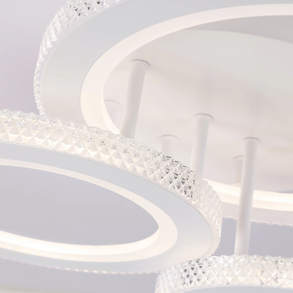 Потолочный светодиодный светильник с пультом FA8867/3 WH белый 3000K-6400K 38W 470*380*170 (ПДУ ИК) - Viokon.com