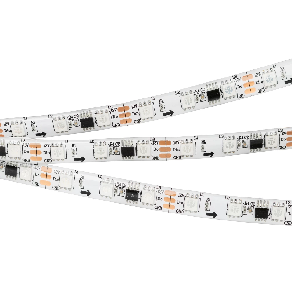 Лента герметичная SPI-SE-B60-10mm 12V RGB-PX3 (14.4 W/m, IP65, 5060, 5m) (Arlight, бегущий огонь) 026366(2) - Viokon.com