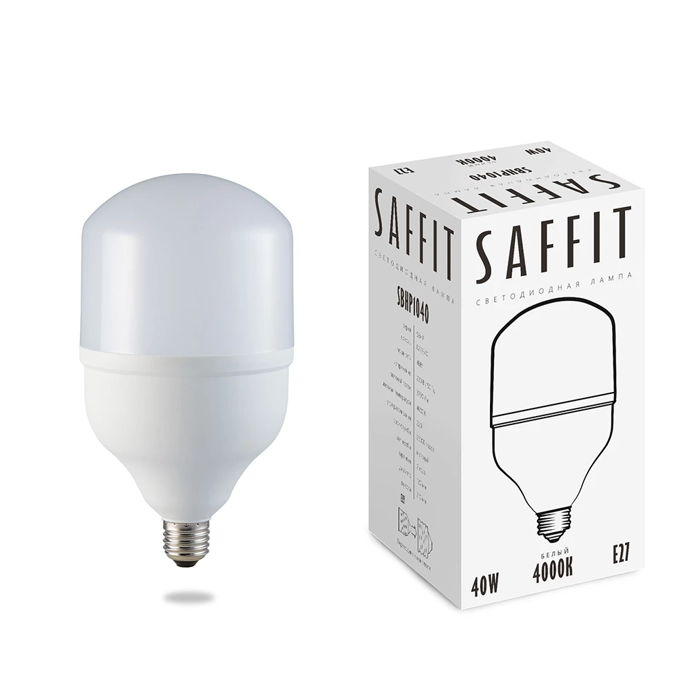 Лампа светодиодная SAFFIT SBHP1040 E27 40W 230V 4000K (55092) - Viokon.com