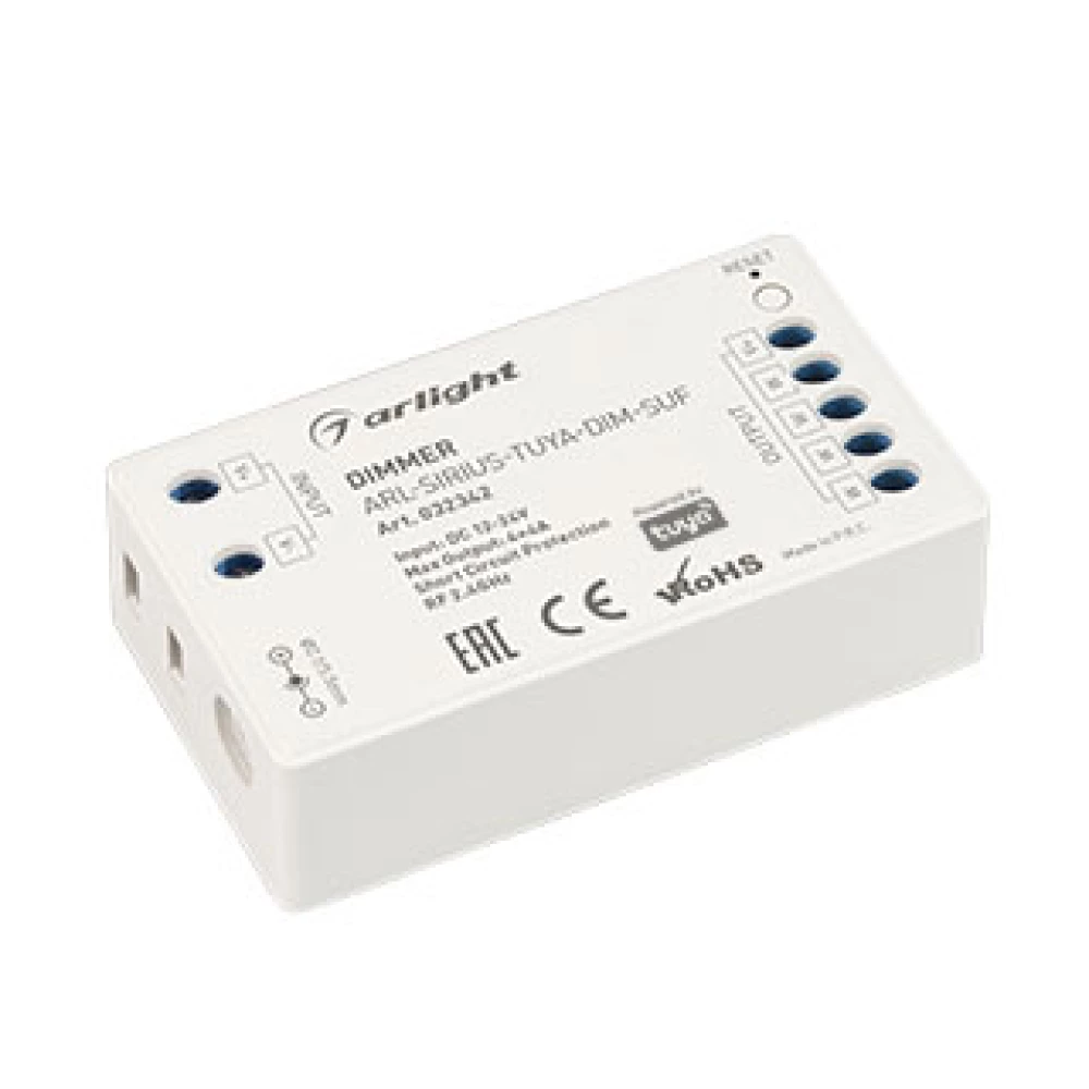 Диммер ARL-SIRIUS-TUYA-DIM-SUF (12-24V, 4x4A, 2.4G) (Arlight, IP20 Пластик, 3 года) 032342 - Viokon.com