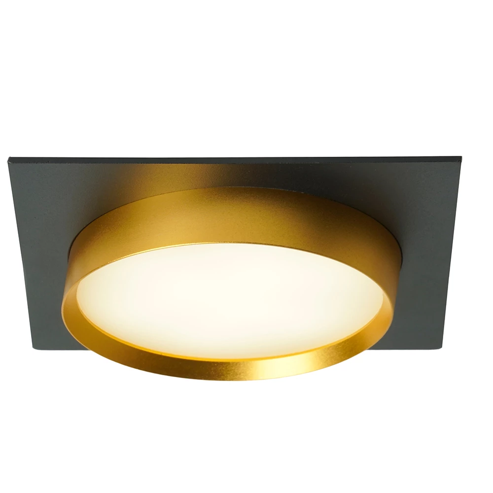 Светильник встраиваемый Feron DL506 потолочный GX53 черный + золото квадрат (51364) - Viokon.com