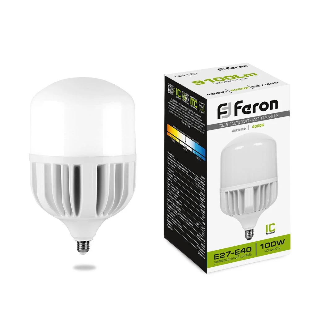 Лампа светодиодная Feron LB-65 E27-E40 100W 175-265V 4000K (38219) - Viokon.com