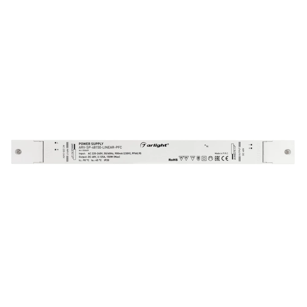 Блок питания ARV-SP-48150-LINEAR-PFC (48V, 3.125A, 150W) (Arlight, IP20 Пластик, 5 лет) 032629 - Viokon.com