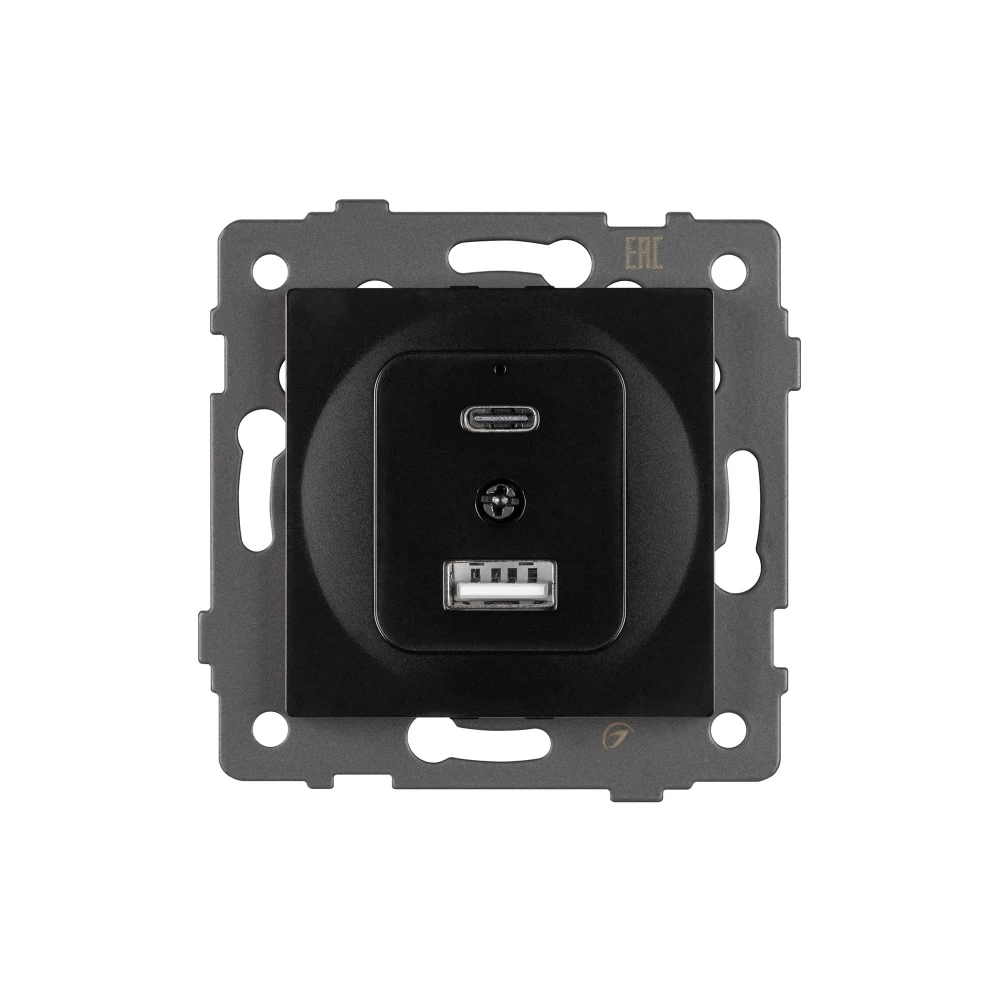 Механизм USB розетки SCT-MUAC-PL-BK-V (5V, 3A, QC4) (Arlight, -) 049838 - Viokon.com