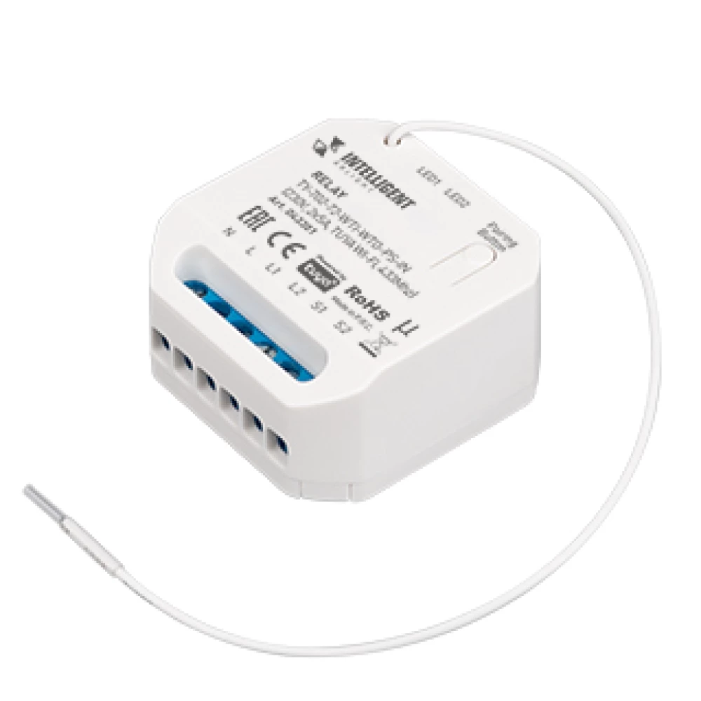 INTELLIGENT ARLIGHT Релейный модуль TY-702-72-WTI-WTO-PS-IN (230V, 2x5A, TUYA Wi-Fi, 433Mhz) (IARL, IP20 Пластик, 3 года) 043301 - Viokon.com