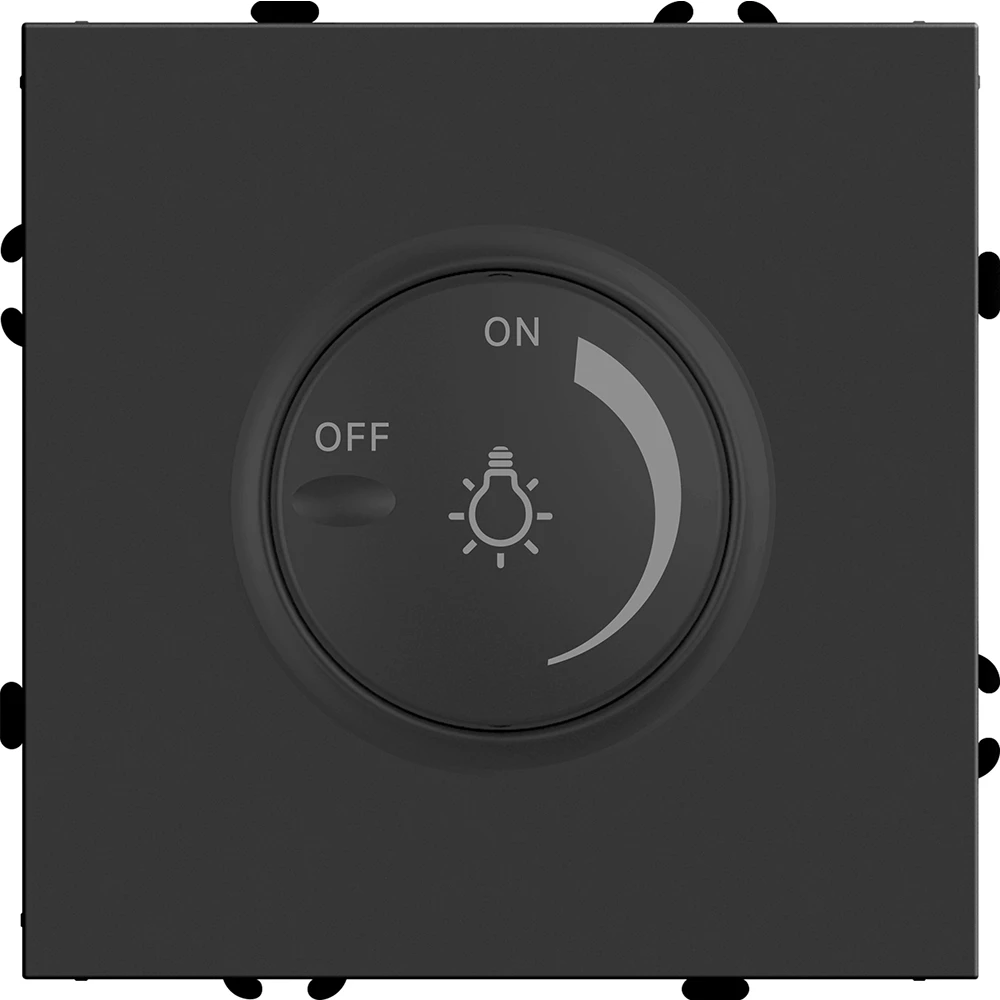 Выключатель диммирующий (механизм), STEKKER, 250В, 500W, серия Эмили, RSW10-5106-05, черный уголь, soft touch (49842) - Viokon.com