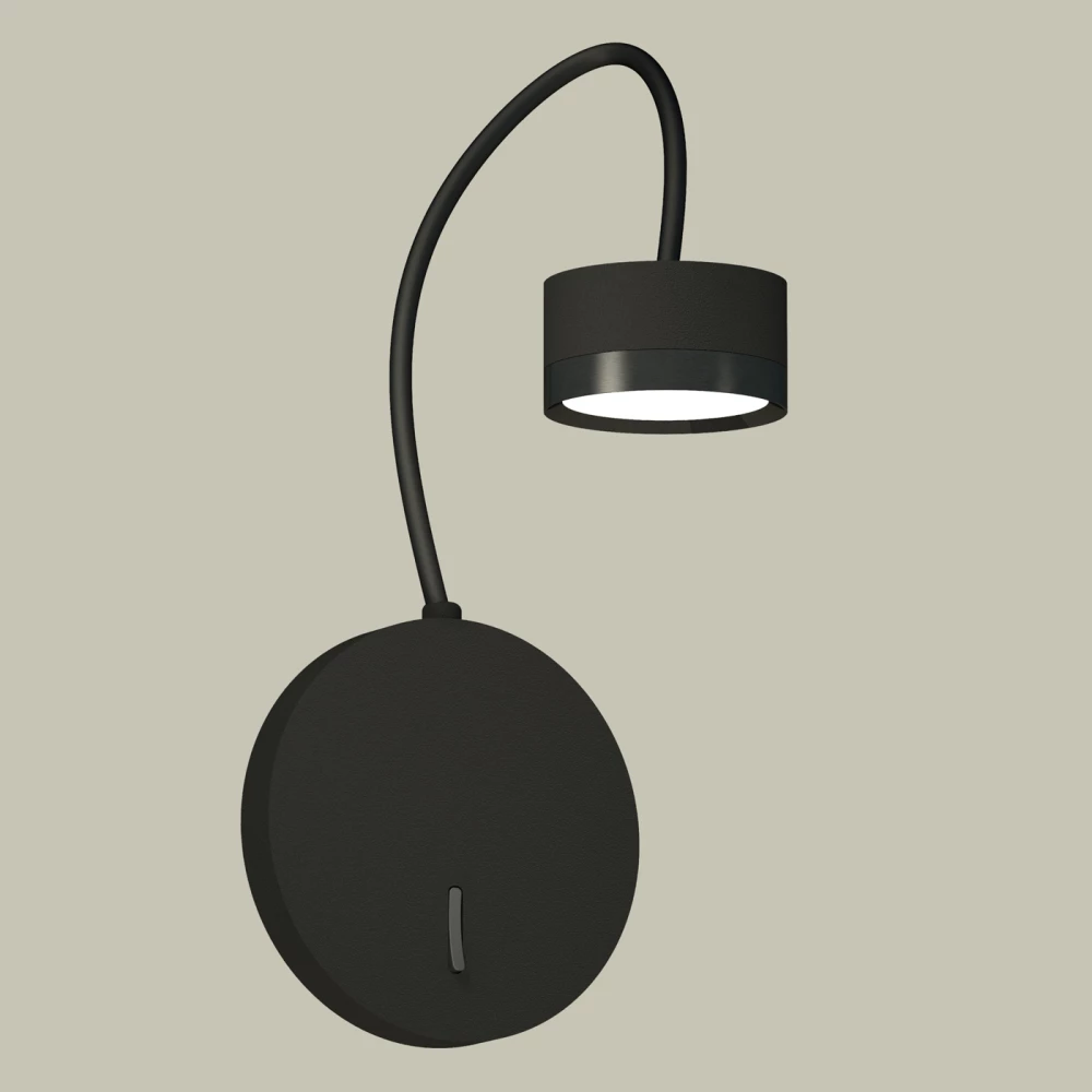 Комплект настенного светильника с выключателем XB9596150 SBK/PBK черный песок/черный полированный GX53 (C9596, N8113) - Viokon.com