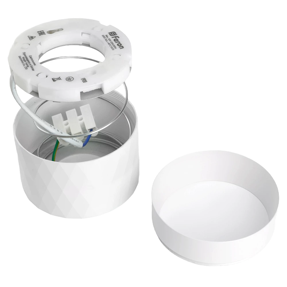 Светильник потолочный Feron HL388 Barrel PRISM GX53 12W 230V, белый (48803) - Viokon.com