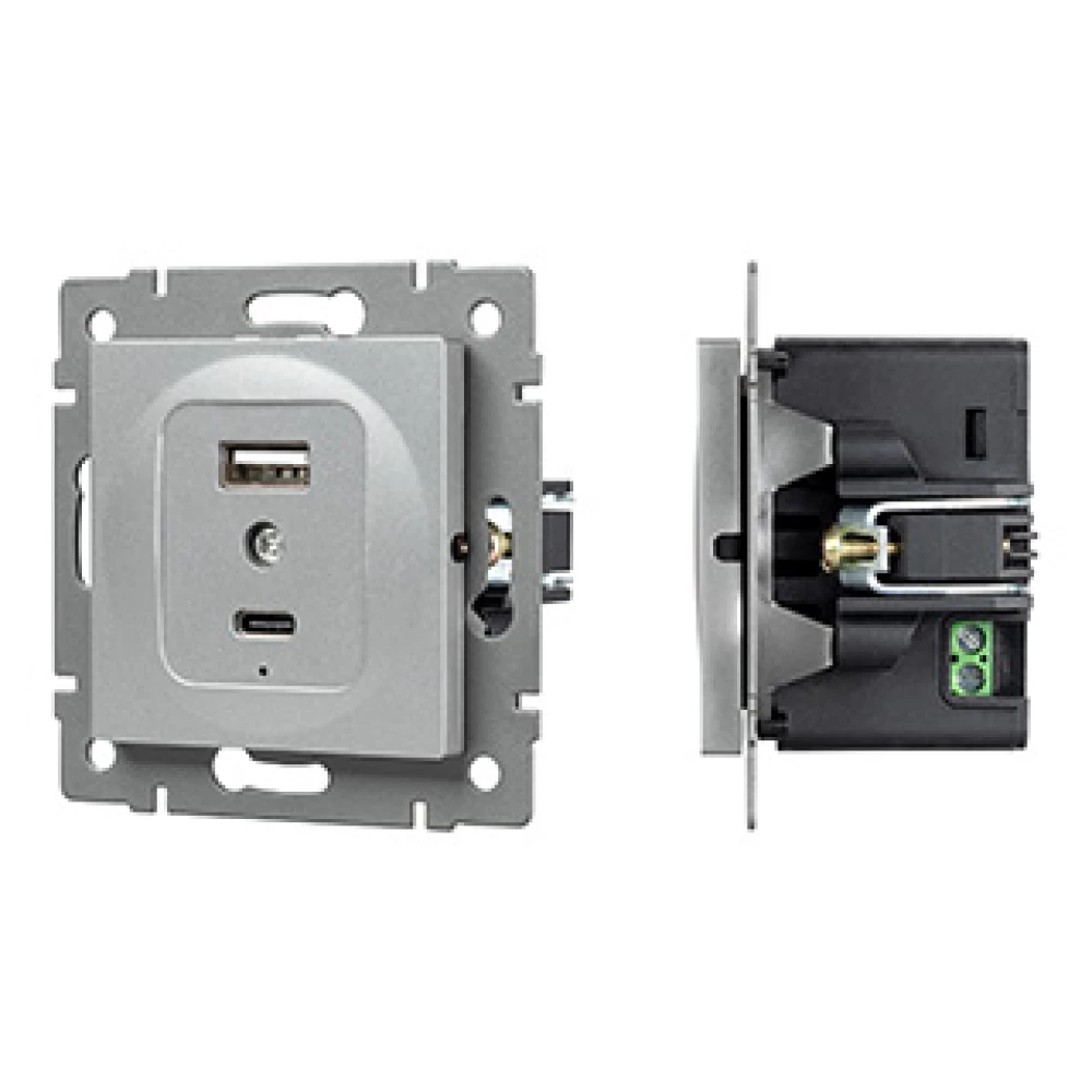 Механизм USB розетки SCT-MUAC-PL-GR-V (5V, 3A, QC4) (Arlight, -) 049840 - Viokon.com