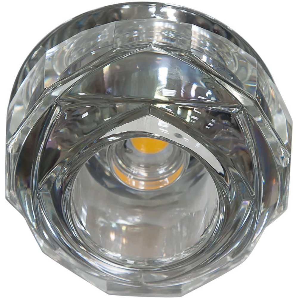 Светильник встраиваемый светодиодный Feron JD190 потолочный 10W 3000K прозрачный хром (27827) - Viokon.com