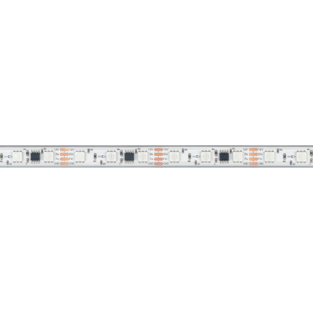 Лента герметичная SPI-PS-B60-12mm 12V RGB-PX3-BPT (12 W/m, IP67, 5060, 5m) (Arlight, бегущий огонь) 039599 - Viokon.com