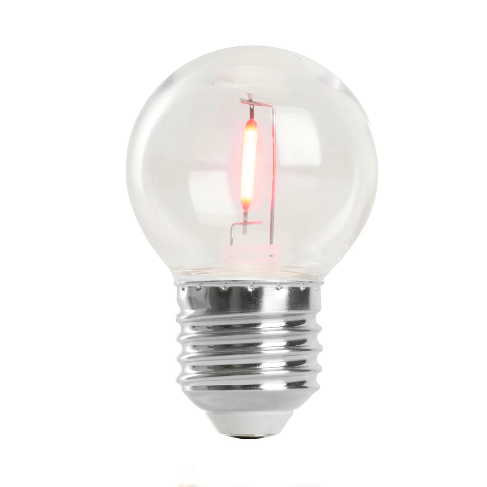 Лампа светодиодная Feron LB-383 Шарик прозрачный E27 2W 230V красный (48933) - Viokon.com