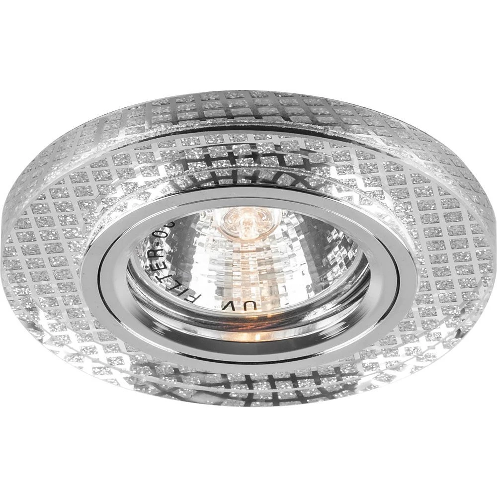 Светильник встраиваемый Feron 8040-2 потолочный MR16 G5.3 прозрачно-серебристый (28291) - Viokon.com