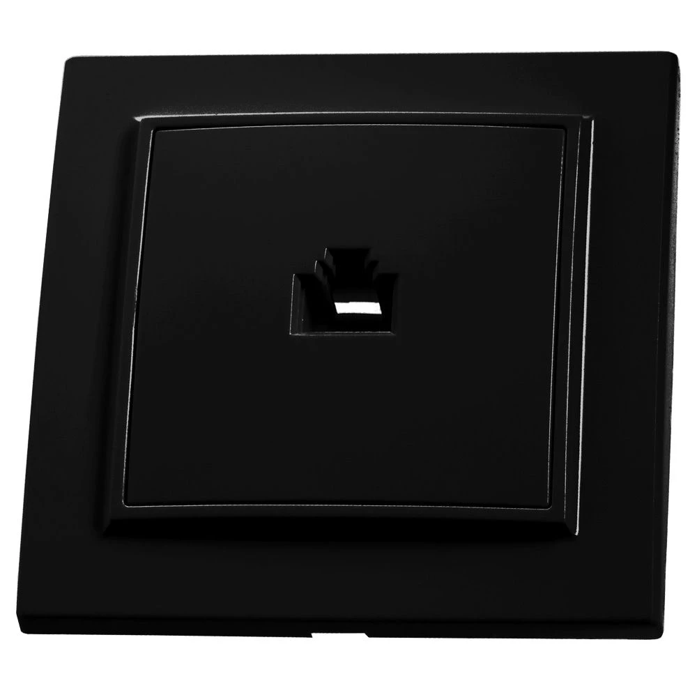 Розетка компьютерная 1-местная STEKKER, PST00-9007-03, RJ-45, черный (39475) - Viokon.com