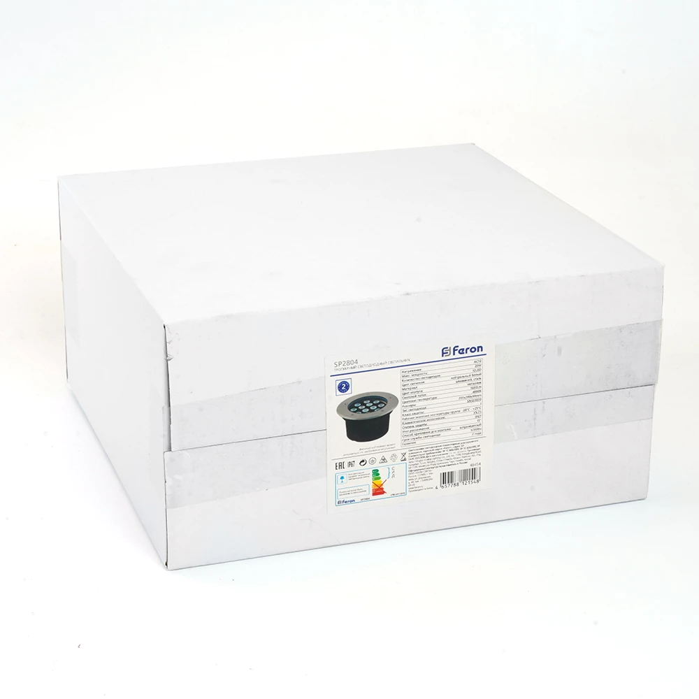 Светодиодный светильник тротуарный (грунтовый) Feron SP2804, 20W, AC/DC12V, низковольтный, 3000K, металлик, IP67 (48348) - Viokon.com