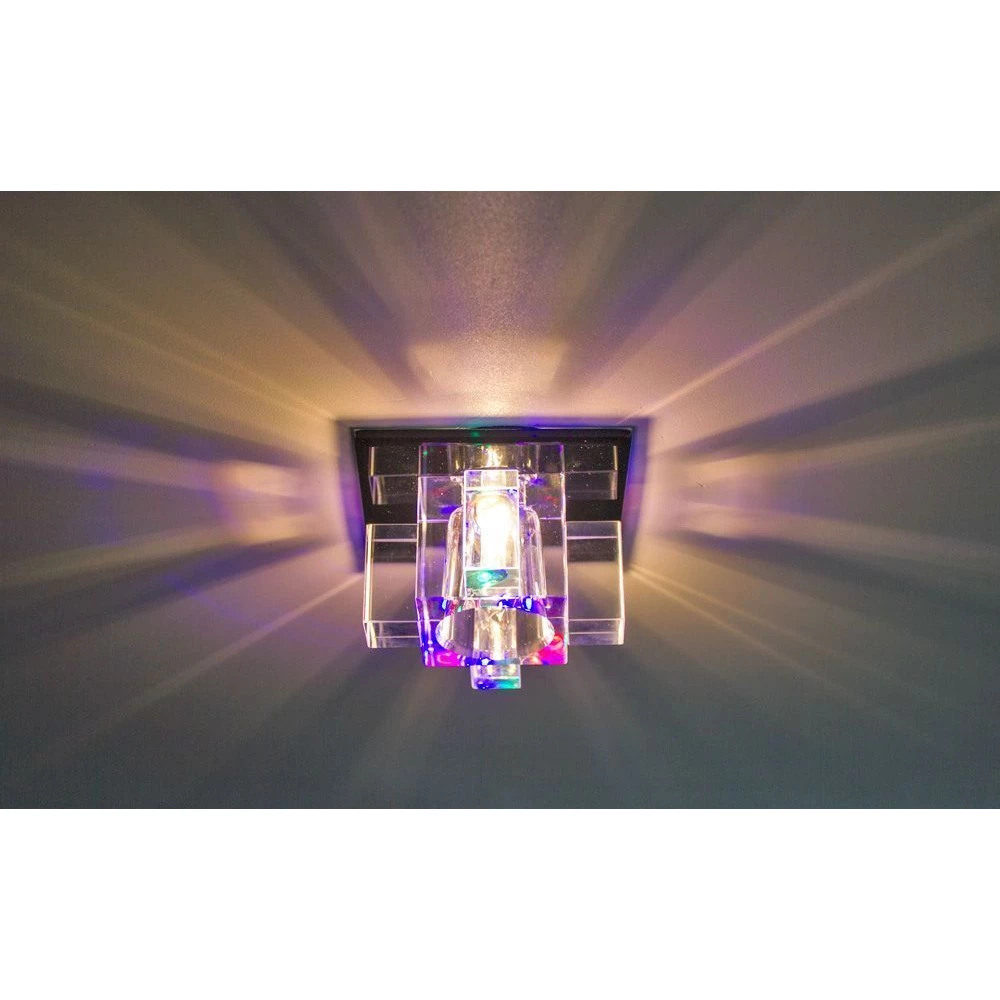 Светильник встраиваемый с разноцветной LED подсветкой Feron 1525 JCD9 прозрачно-черный (27801) - Viokon.com