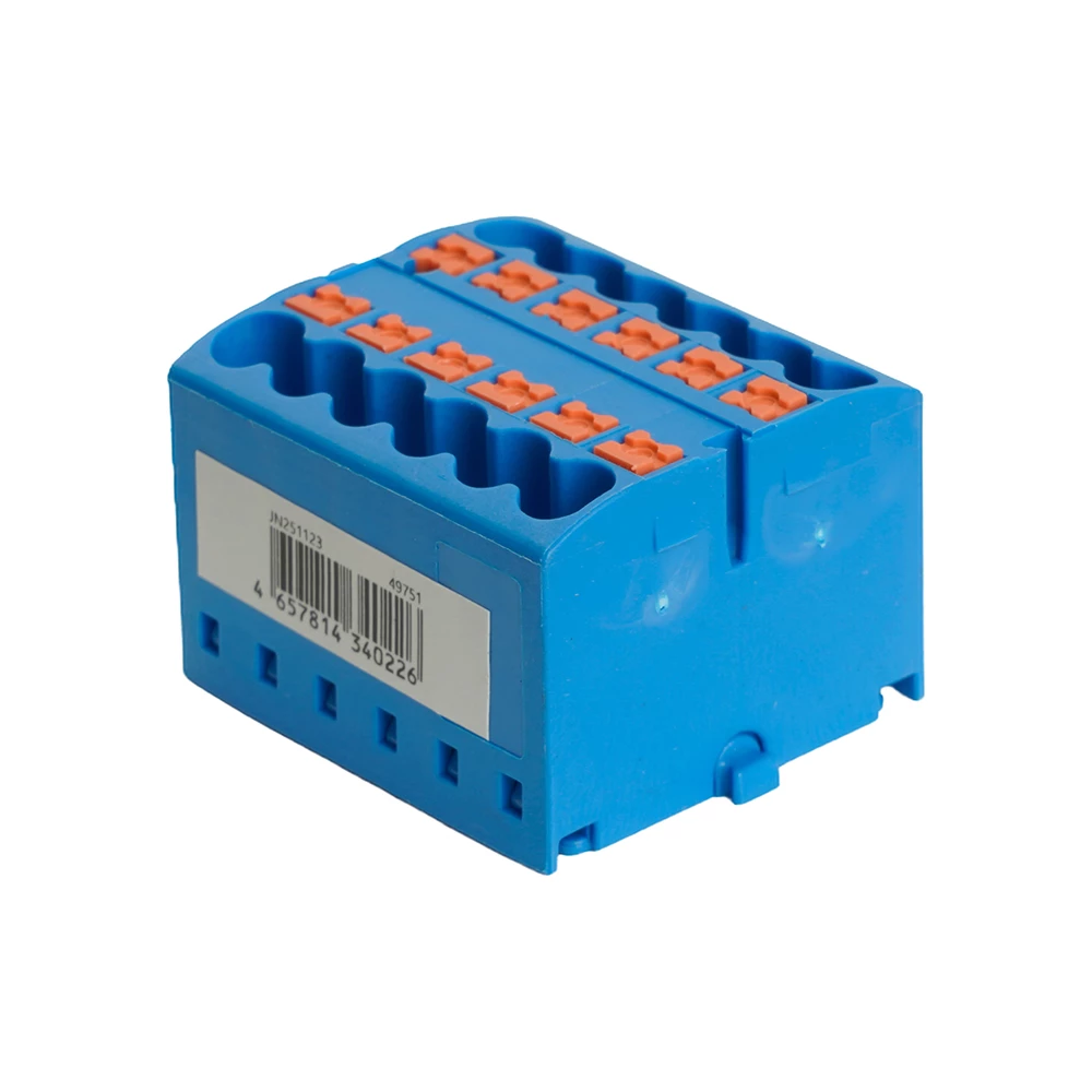 Зажим блочный (групп) для распред.тока нагрузки push-in на 12 точек, сеч 2,5 мм2, 450V, 24А, синий LD580 PTFIX 12/25 (49751) - Viokon.com