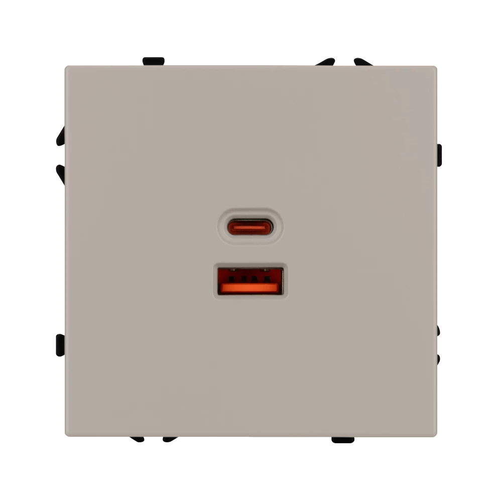 Механизм розетки с быстрой USB зарядкой SCT-NOBE-MUAC-SFPL-FC-CA (65W, QC3) (Arlight, Кашемир) 059446 - Viokon.com