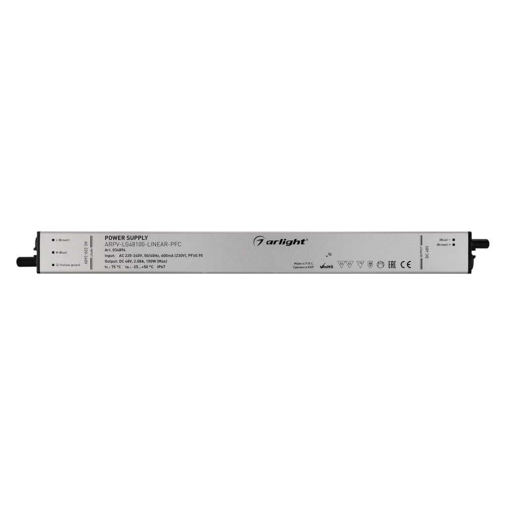 Блок питания ARPV-LG48100-LINEAR-PFC (48V, 2.08A, 100W) (Arlight, IP67 Металл, 5 лет) 034894 - Viokon.com