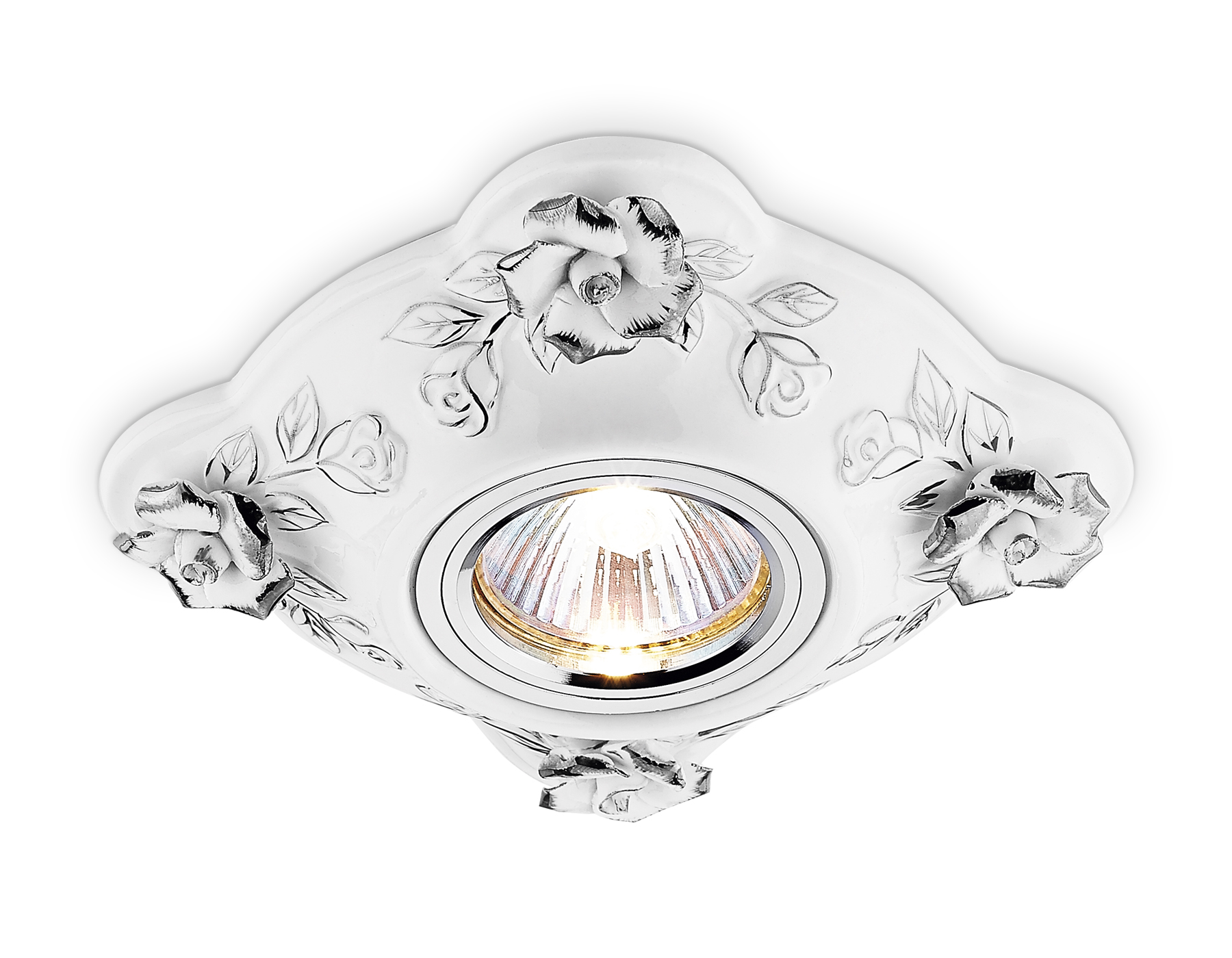 Встраиваемый точечный светильник MR16 из керамики D5504 W/CH белый хром керамика - Viokon.com