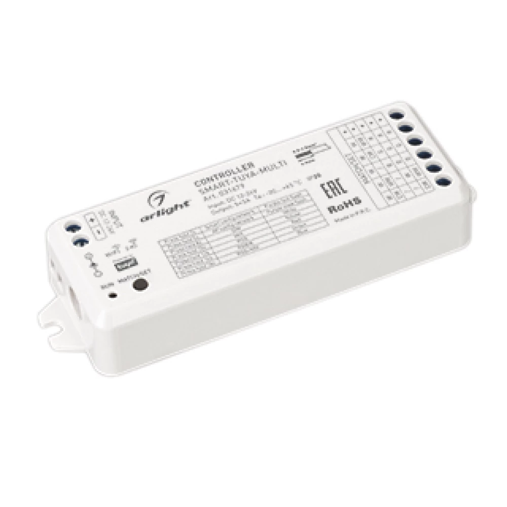 Контроллер SMART-TUYA-MULTI (12-24V, 5x3A, RGB-MIX, 2.4G) (Arlight, IP20 Пластик, 5 лет) 031679 - Viokon.com