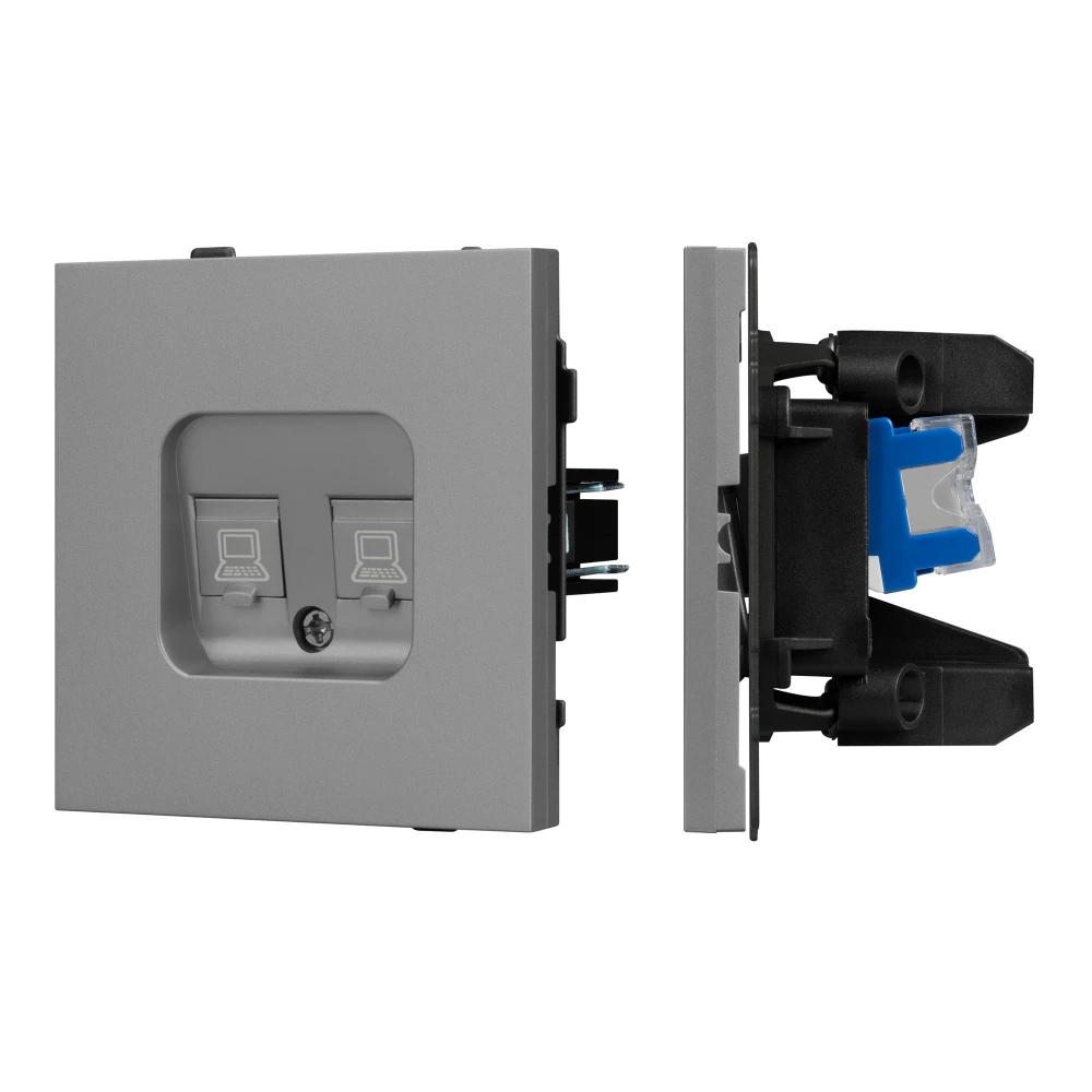 Механизм компьютерной розетки двойной SCT-TENDO-MPC2-PL-GR (RJ-45, CAT6) (Arlight, Графитовый) 054102 - Viokon.com