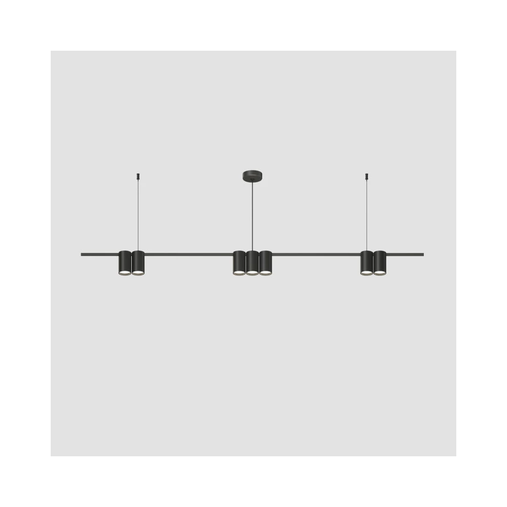 DK4063-BK Подвесной светильник ORBIT IP20 7xGU10 LED до 15 Вт черный матовый алюминий - Viokon.com
