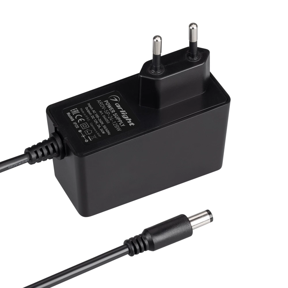 Блок питания ARDV-SP-24-12BW (12V, 2A, 24W) (Arlight, Адаптер, 5 лет) 046053 - Viokon.com