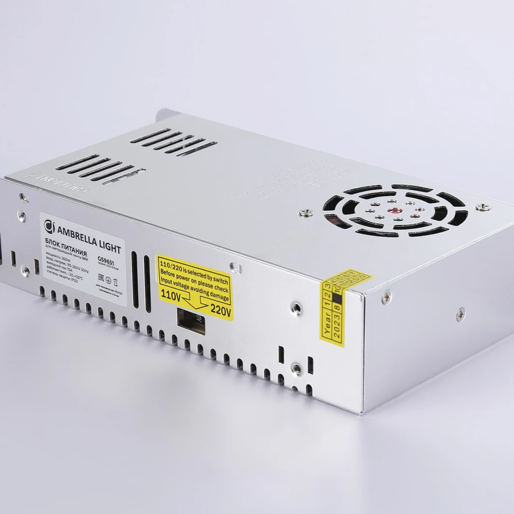 Блок питания для светодиодной ленты 24V 360W 15A IP20 90-260V 215*115*50 GS9651 GS9651 блок питания 24V 360W 15A IP20 90-260V 215*115*50 - Viokon.com