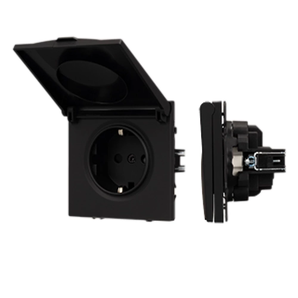 Механизм розетки влагозащищённый SCT-NOBE-MCP-SFPL-BK (230V, 16A) (Arlight, -) 054281 - Viokon.com