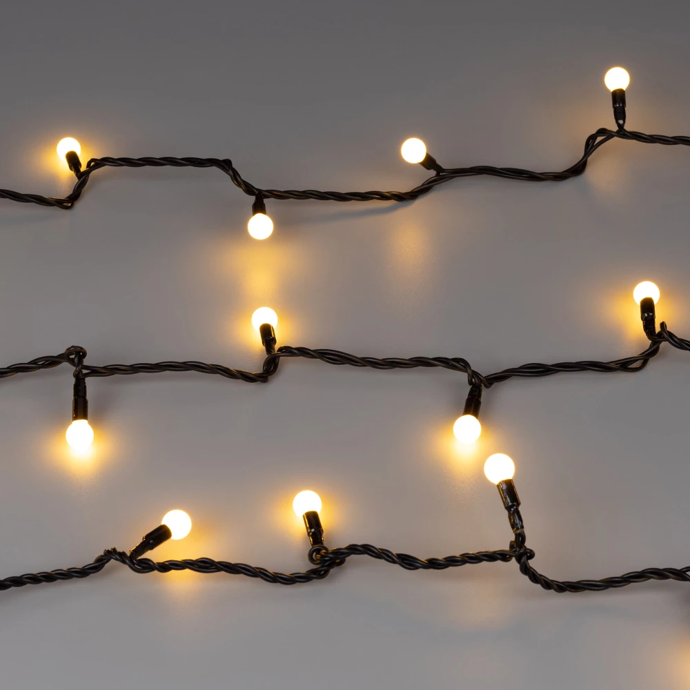 Светодиодная гирлянда ARD-BALL-CLASSIC-D13-10000-BLACK-100LED WARM (230V, 7W) (Ardecoled, IP65) 025572 - Viokon.com