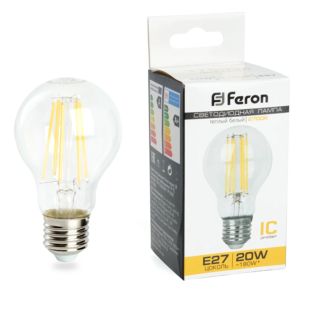 Лампа светодиодная Feron LB-620 Шар E27 20W 175-265V 2700K (38245) - Viokon.com