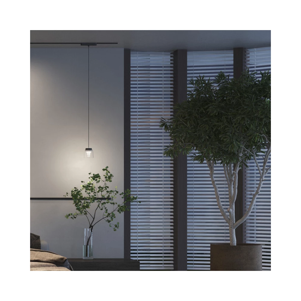 DK5317-BK Светильник для трека Air серия Hang 3000 со светодиодом 9086mm 48V DC 4W RA95 120 3000K IP20 черный алюминий стекло акрил - Viokon.com