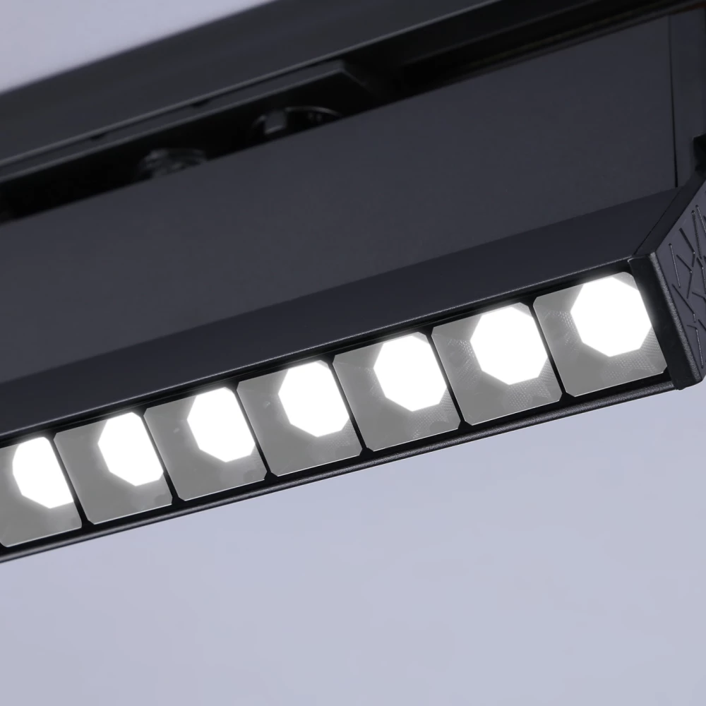 Трековый однофазный светодиодный светильник GL6819 BK черный LED 12W 4200K 24° 230*22*87 - Viokon.com